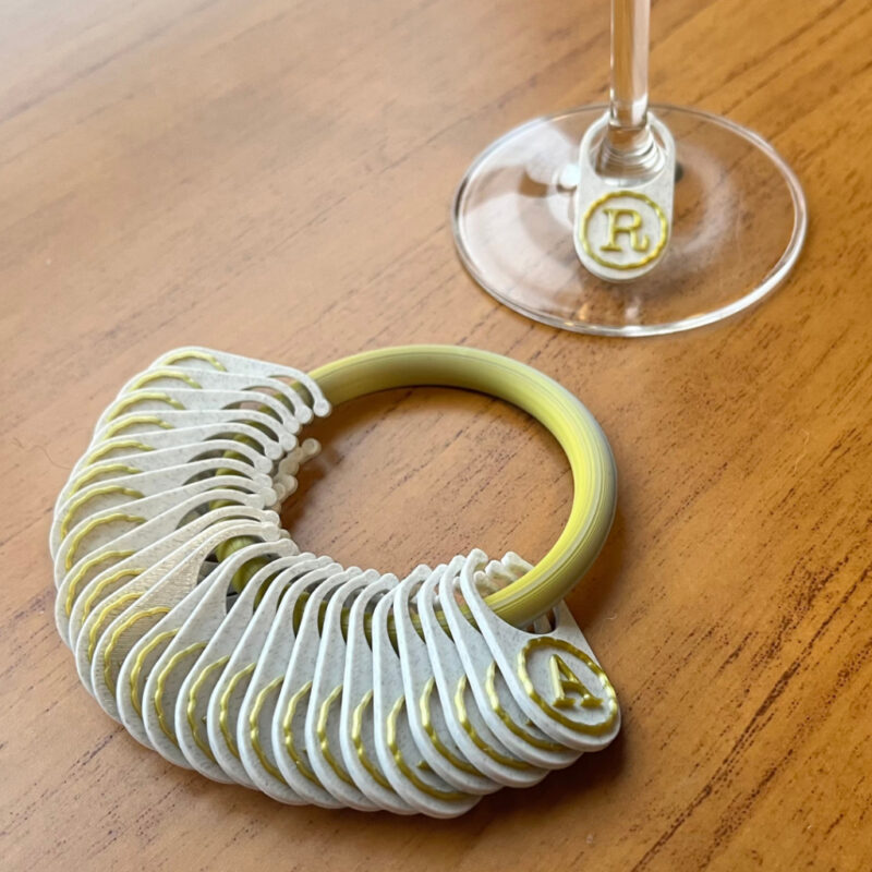 Identificador de Taças – Alfabeto Completo - Marcador de Taça de Vinho